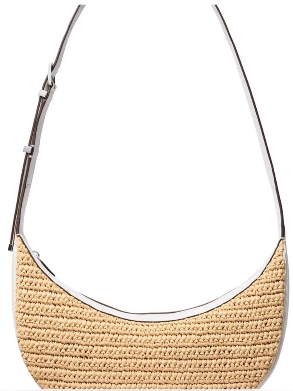 MICHAEL Michael Kors (AVRA) Natural/Optic White Crescent Shaped Handbag. (NWT). - Picture 6 of 6
